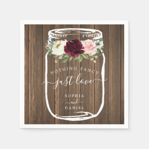 Nothing Fancy Just Love Wedding Napkin