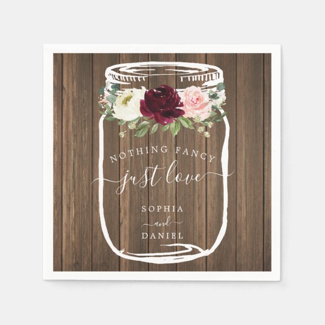 Nothing Fancy Just Love Wedding Napkin (Front)