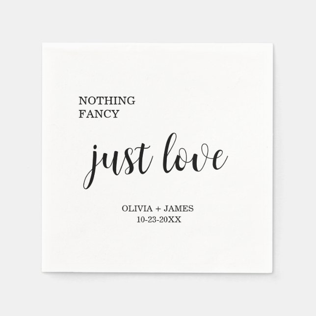 Nothing Fancy Just Love Wedding  Napkin (Front)