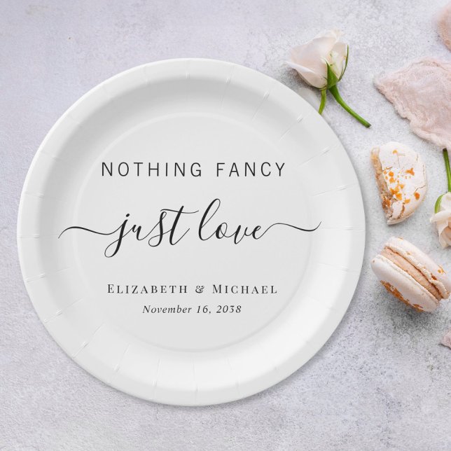 Nothing Fancy Just Love Wedding Paper Plate (Creator Uploaded)