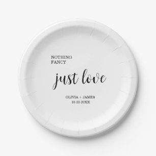 Nothing Fancy Just Love Wedding   Paper Plate