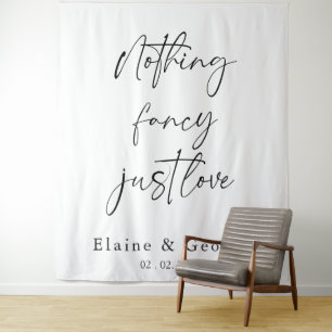 Nothing Fancy Just Love Wedding Photo Backdrop Tapestry