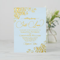 Nothing Fancy Just Love Wedding Powder Blue & Gold