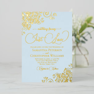 Nothing Fancy Just Love Wedding Powder Blue & Gold