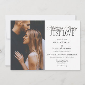 Nothing Fancy Just Love Wedding Reception Invitation