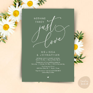 Nothing Fancy, Just Love, Wedding Reception Invitation