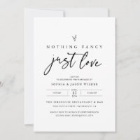 Nothing Fancy Just Love Wedding Reception