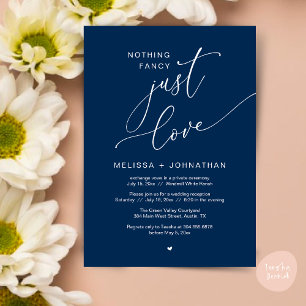 Nothing Fancy, Just Love, Wedding Reception Party Invitation