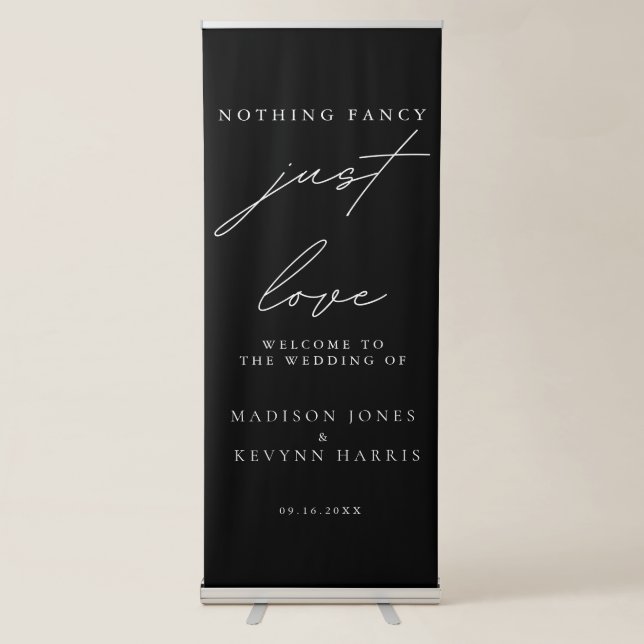 Nothing Fancy Just Love Wedding  Retractable Banner (Front)