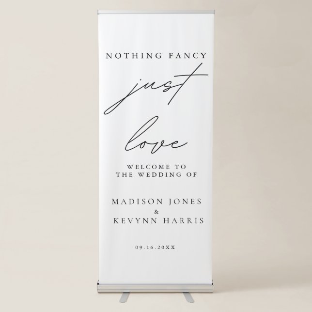 Nothing Fancy Just Love Wedding  Retractable Banner (Front)