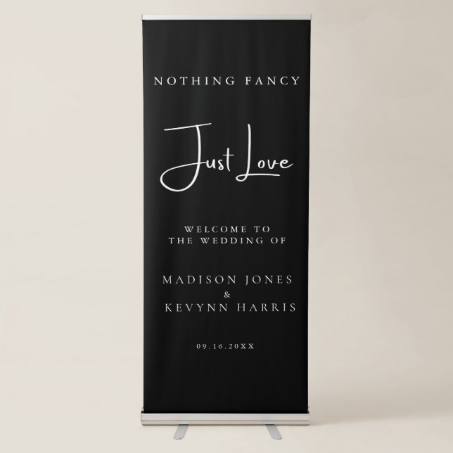 Nothing Fancy Just Love Wedding  Retractable Banner (Front)
