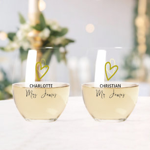 Nothing Fancy Just Love Wedding Stemless Wine Glass