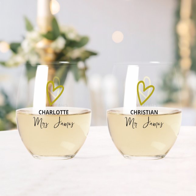 Nothing Fancy Just Love Wedding Stemless Wine Glass (Insitu (Wedding))