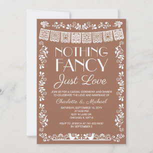 Nothing Fancy Just Love Wedding Terracotta Invitation