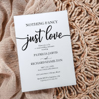 Nothing Fancy Just Love Wedding White Back 