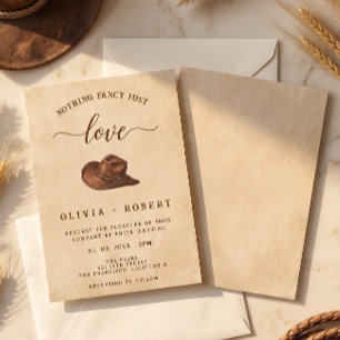 Nothing fancy just love Western Cowboy Wedding Invitation