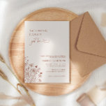Nothing Fancy Just Love Wildflower Wedding Invitation<br><div class="desc">Modern & minimalist cream and terracotta script casual wedding invitation featuring text "Nothing fancy,  just love" and elegant wildflower & butterfly design.</div>
