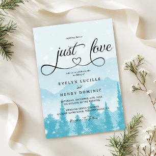 Nothing Fancy Just Love Winter Wedding Invitation