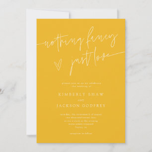 Nothing Fancy Just Love Yellow Wedding Invitation