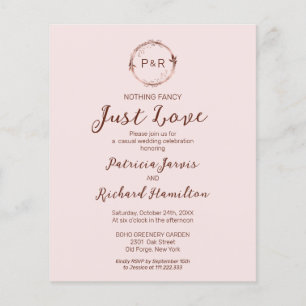 Nothing Fancy Monogram Budget Wedding Invitations