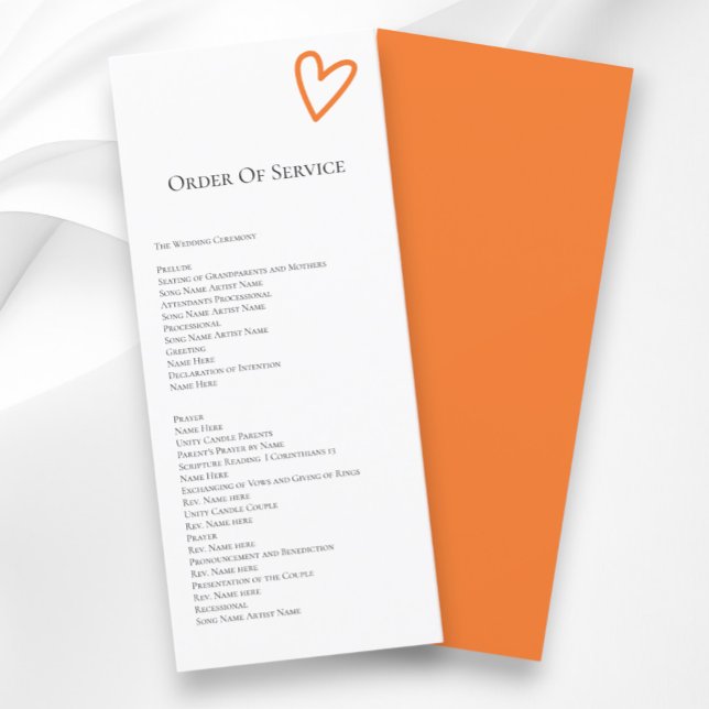 Nothing Fancy Order of Service Colourful Program Invitation (Nothing Fancy Order of Service Colorful Programs from Ricaso. Retro wedding colors, others available)