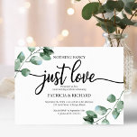 Nothing Fancy Wedding Greenery Budget Invitations<br><div class="desc">Get ready to be mesmerised by our breathtaking greenery wedding suite! Featuring a delicate illustration of eucalyptus leaves paired with bold, elegant calligraphy, it’s the perfect match for your enchanting garden-themed wedding. If you're missing any items or have a special request, don’t hesitate to reach out via chat—I’m here to...</div>