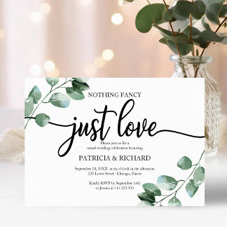 Nothing Fancy Wedding Greenery Budget Invitations