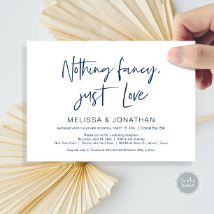 Nothing Fncy' Just Love, Wedding Elopement Party Invitation