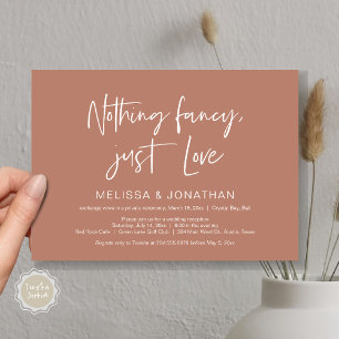 Nothing Fncy' Just Love, Wedding Elopement Party Invitation