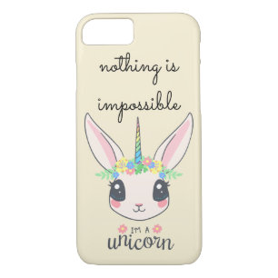 "nothing is impossible" funny unicorn rabbit iPhone 8/7 case