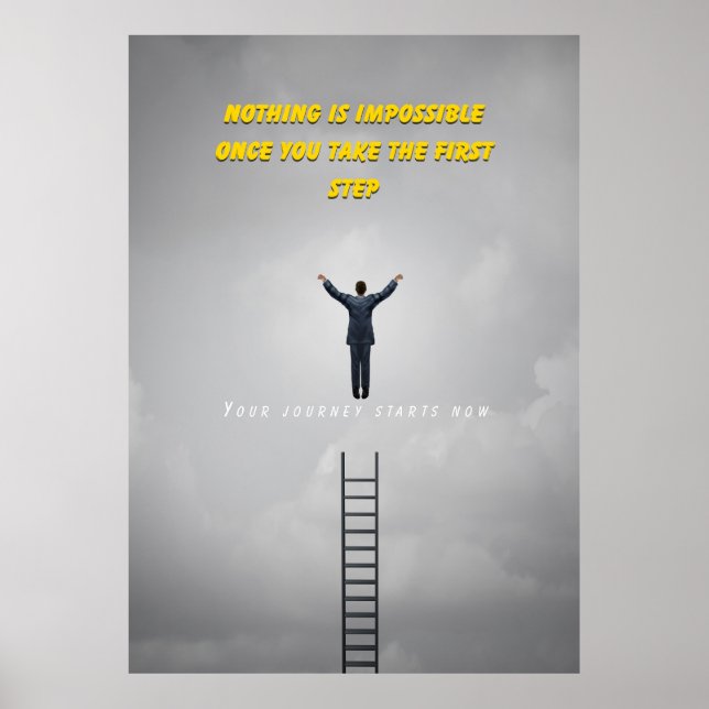 Nothing is Impossible Motivational Quote Poster  (Front)