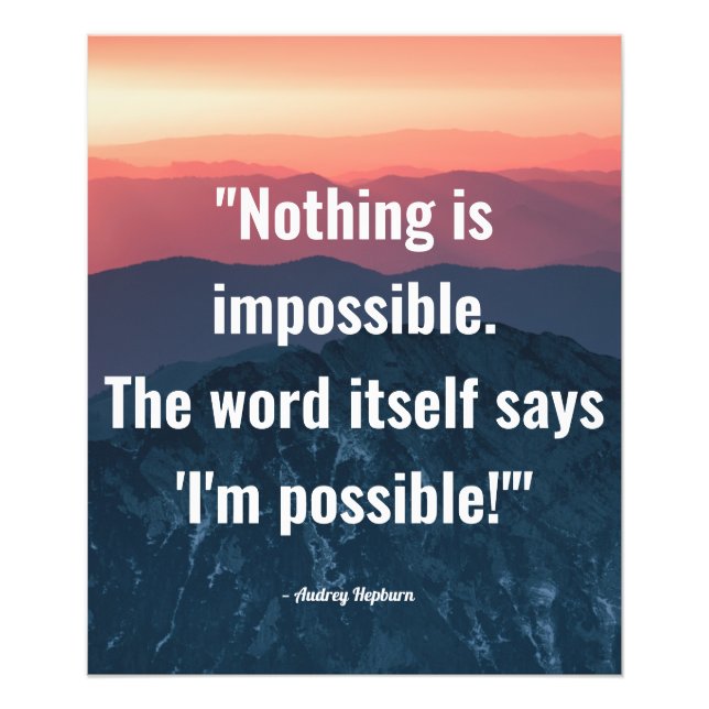 Nothing is impossible photo print (Front)