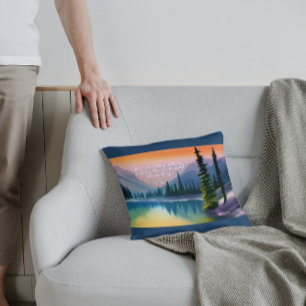 Nothing Is Lacking Zen Quote Peaceful Lake Scene  Cushion