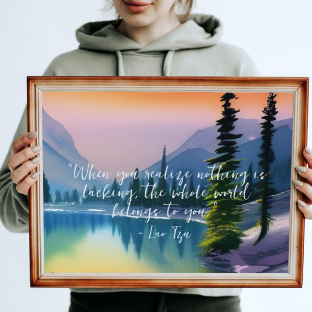 Nothing Is Lacking Zen Quote Peaceful Lake Scene  Poster (Creator Uploaded)