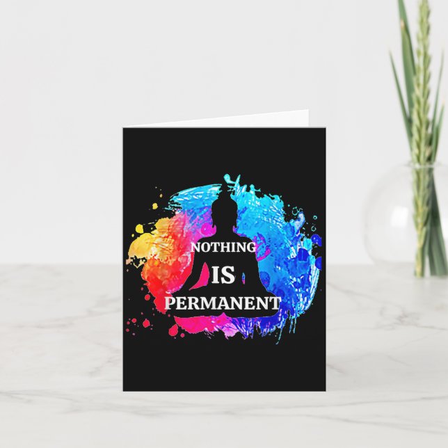 Nothing Is Permanent Buddhism Buddha Meditation Qu Card (Front)