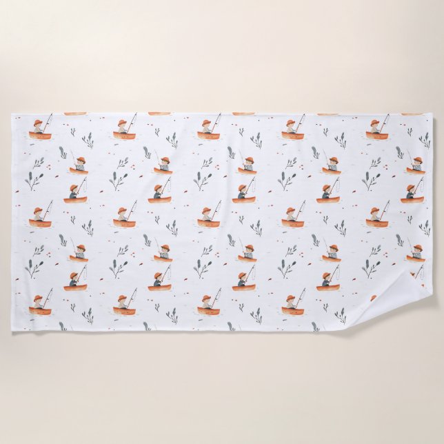Nothing Makes A Fish Bigger Beach Towel (Front)