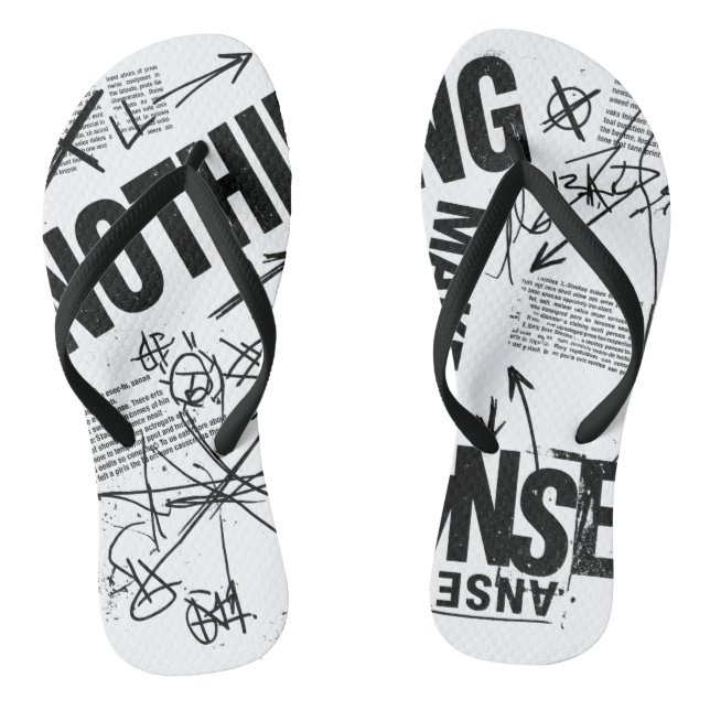 NOTHING MAKES SENSE | Brutalist Anti Design Statem Flip Flops (Footbed)
