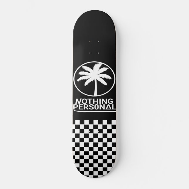 Nothing Personal Chequered Dipped Skateboard (Front)