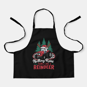 Nothing Runs Like A Reindeer Christmas Tractor  Apron