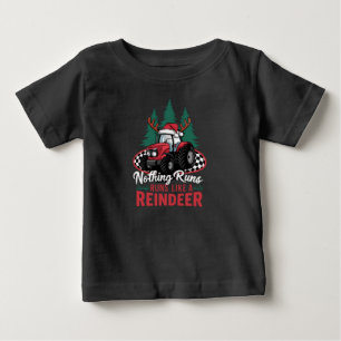Nothing Runs Like A Reindeer Christmas Tractor Baby T-Shirt