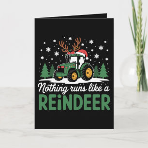 Nothing Runs Like A Reindeer Christmas Tractor Card