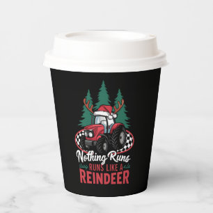Nothing Runs Like A Reindeer Christmas Tractor  Paper Cups