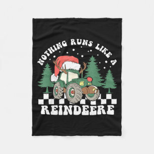 Nothing Runs Like A Reindeer Funny Christmas Famil Fleece Blanket