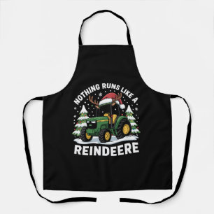 Nothing Runs Like A Reindeere Christmas Tractor  Apron