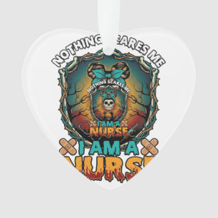 Nothing Scares Me Nurse Halloween Skull Syringe St Ornament