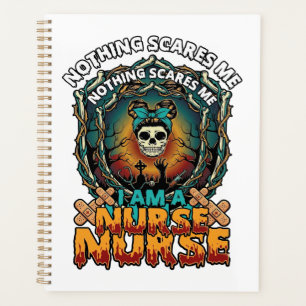 Nothing Scares Me Nurse Halloween Skull Syringe St Planner