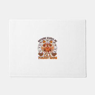 Nothing Scares Me Turkey Mum Halloween Nurse Ghost Doormat