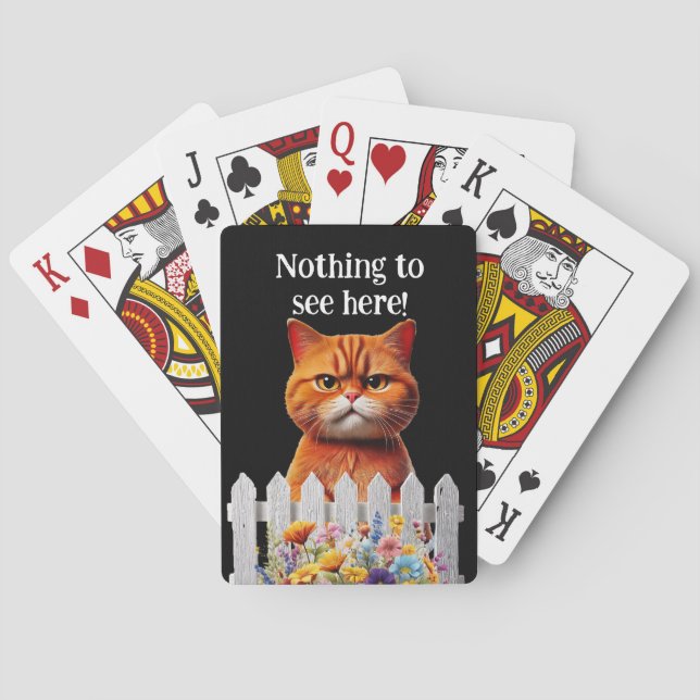 Nothing to see here .. cat humour playing cards (Back)