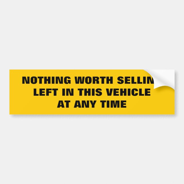 Nothing worth selling left in this vehicle funny bumper sticker (Front)