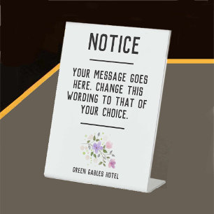 Notice - Hotel Message for Guests Pedestal Sign